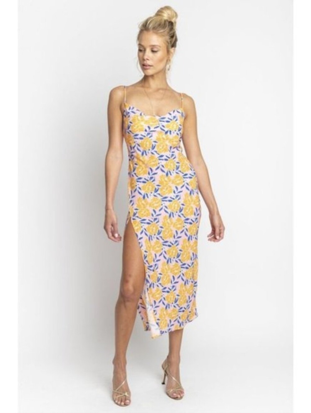 RESA Madison Open Back Midi Dress In Sunshine